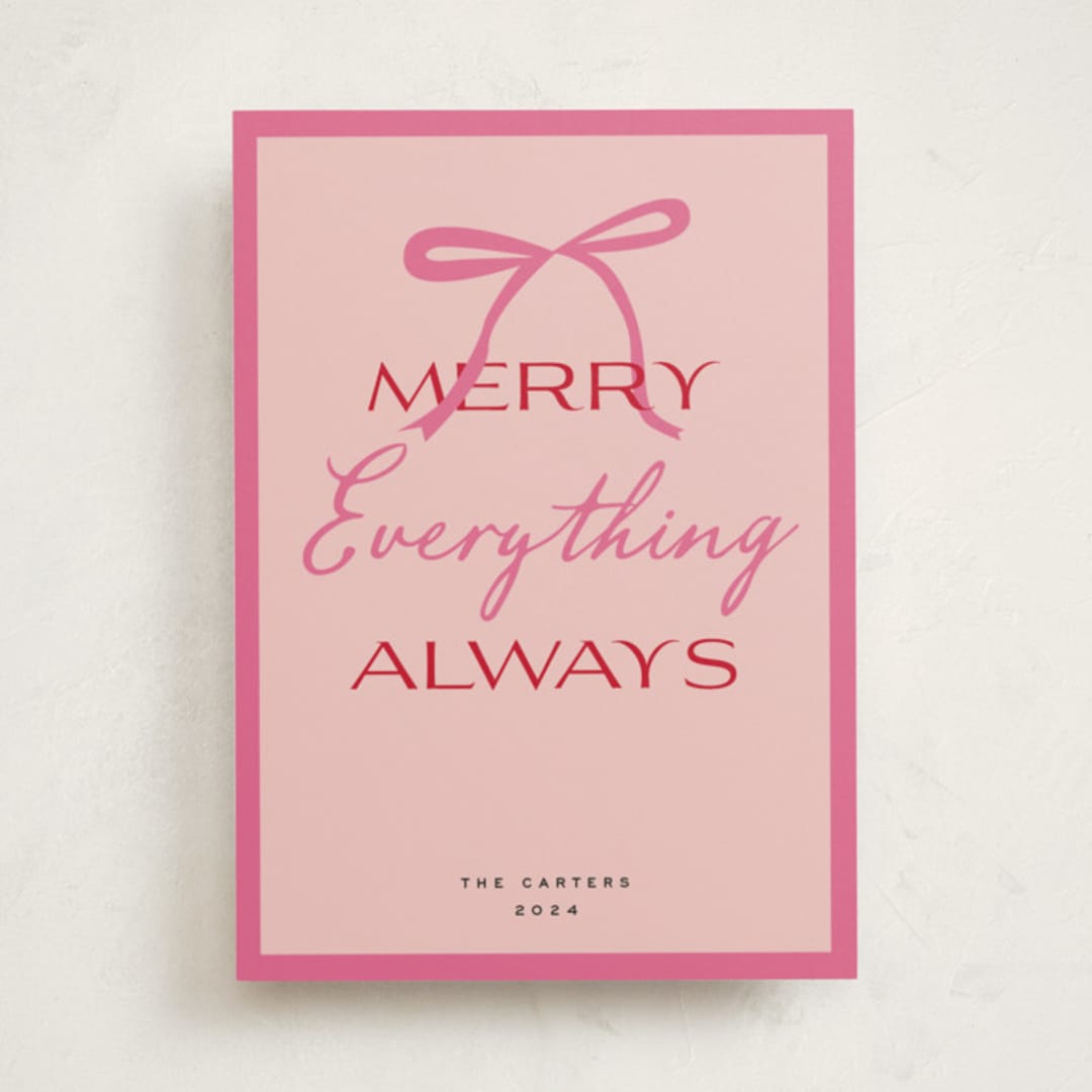 "Everything" - Holiday Cards in Strawberry by Jennifer Lew - Front