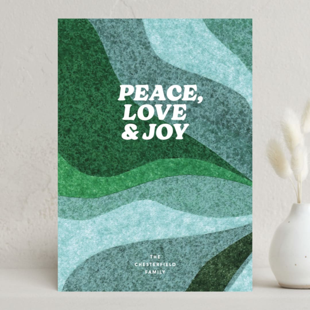 "groovy swirl" - Holiday Cards in Jade by Carrie Moradi - Front