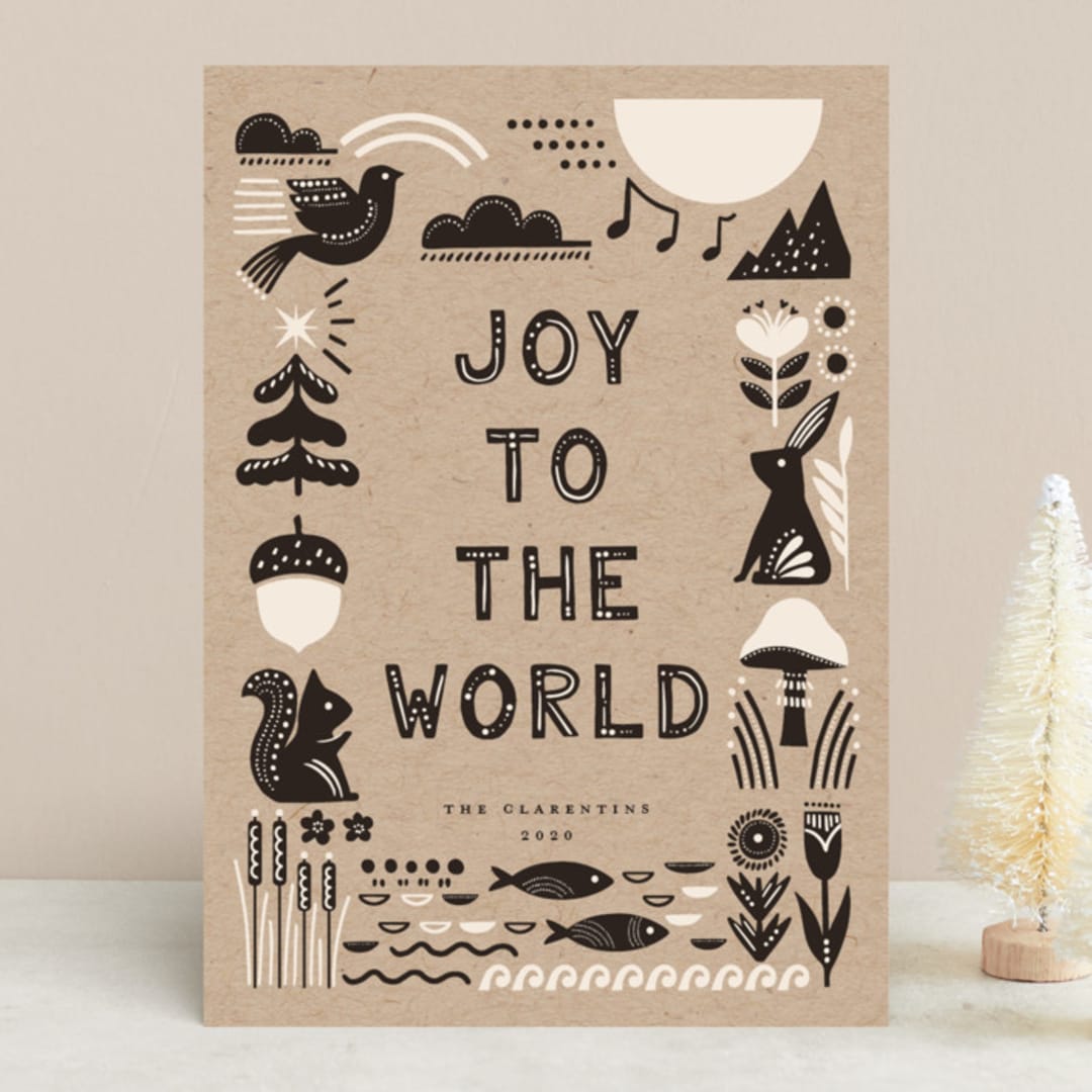 "Let Heaven and Nature Sing" - Holiday Cards in Charcoal by Vivian Yiwing - Front