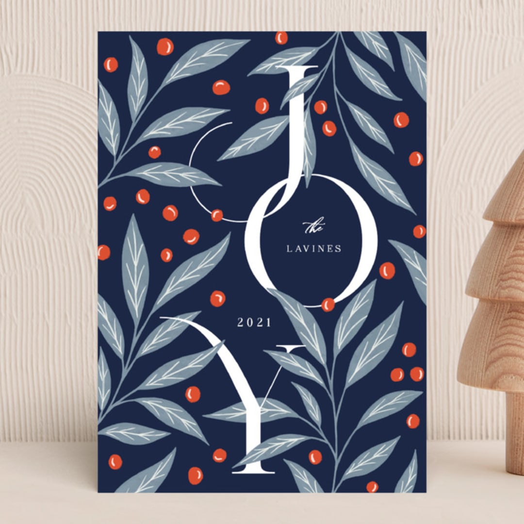 "Field Joy" - Holiday Cards in Midnight by Yaling Hou Suzuki - Front