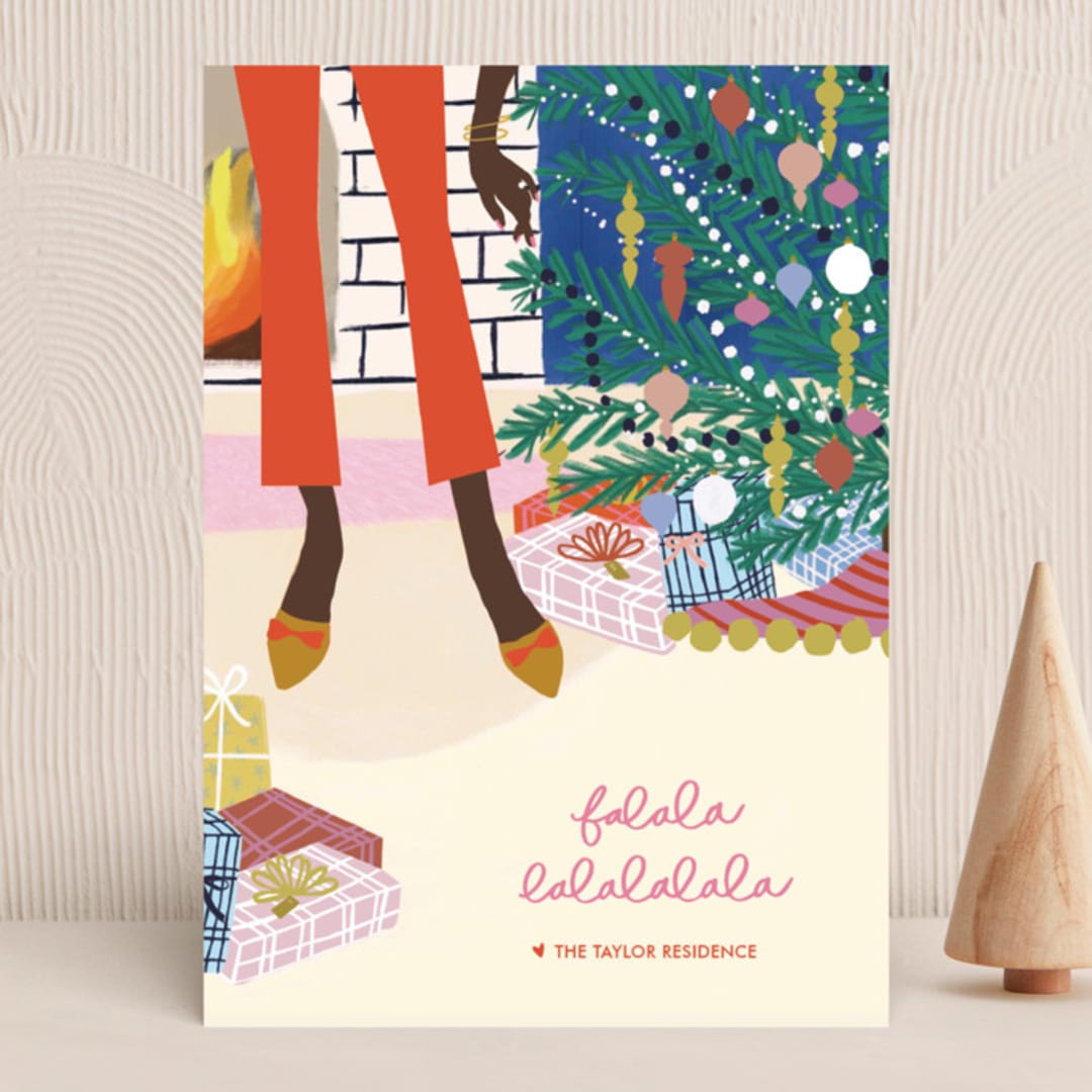 "May Merry" - Holiday Cards in Clementine by Marabou Design - Front