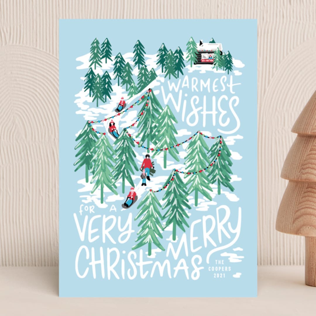 "Winter Scene" - Holiday Cards in Glacier by Meggy Masters - Front