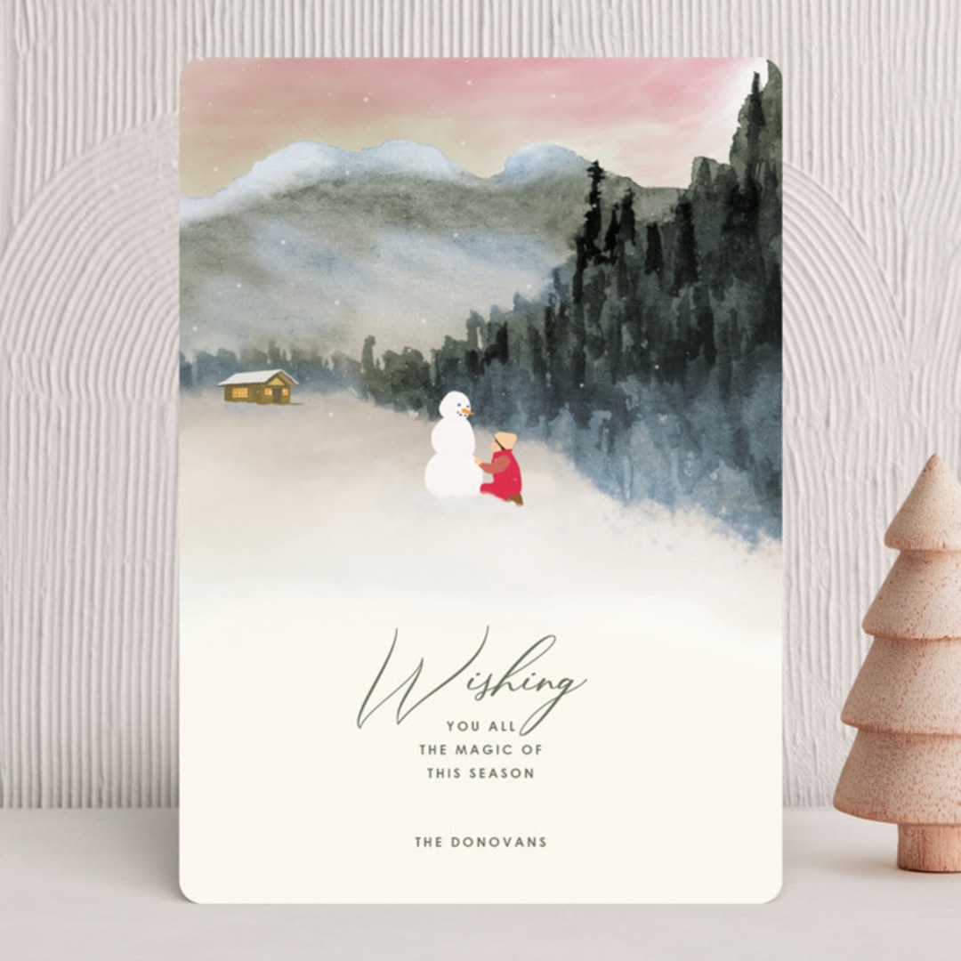 "Seasonal Magic" - Holiday Cards in Rosy Glow by Shannon - Front