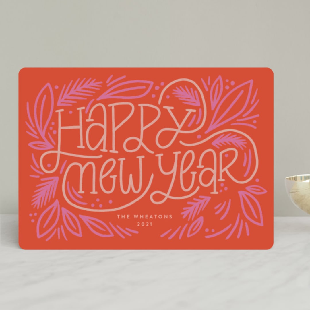 "Jolly" - Holiday Cards in Peppermint by Jen Owens - Front