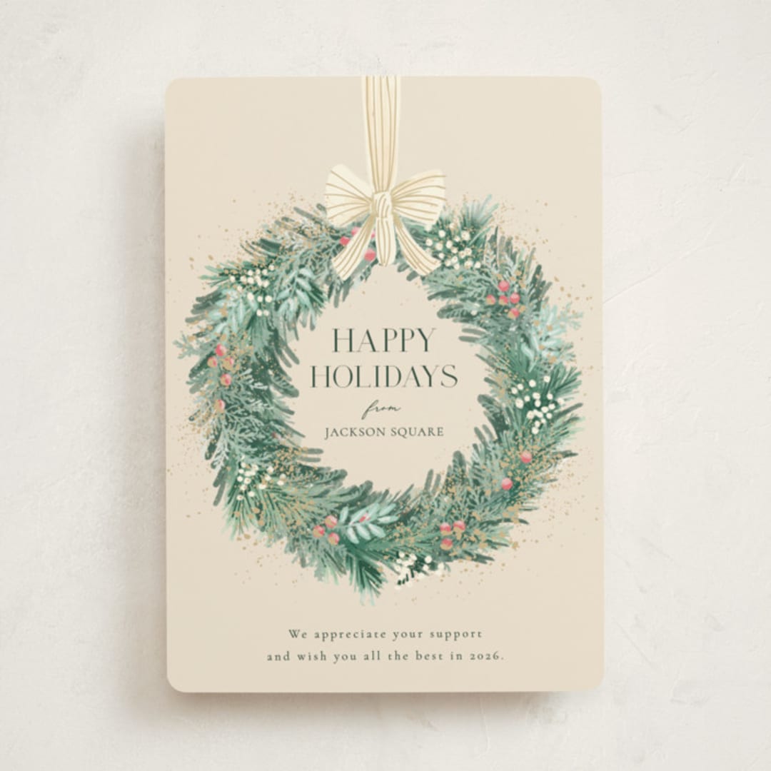"Natural Wreath" - Holiday Cards in Vanilla by frau brandt - Front
