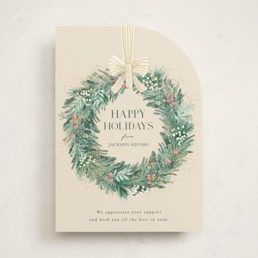 "Natural Wreath" - Holiday Cards in Vanilla by frau brandt - Front