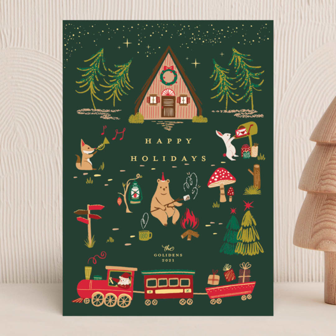 "Woodland Wonderland" - Holiday Cards in Forest by Vivian Yiwing - Front