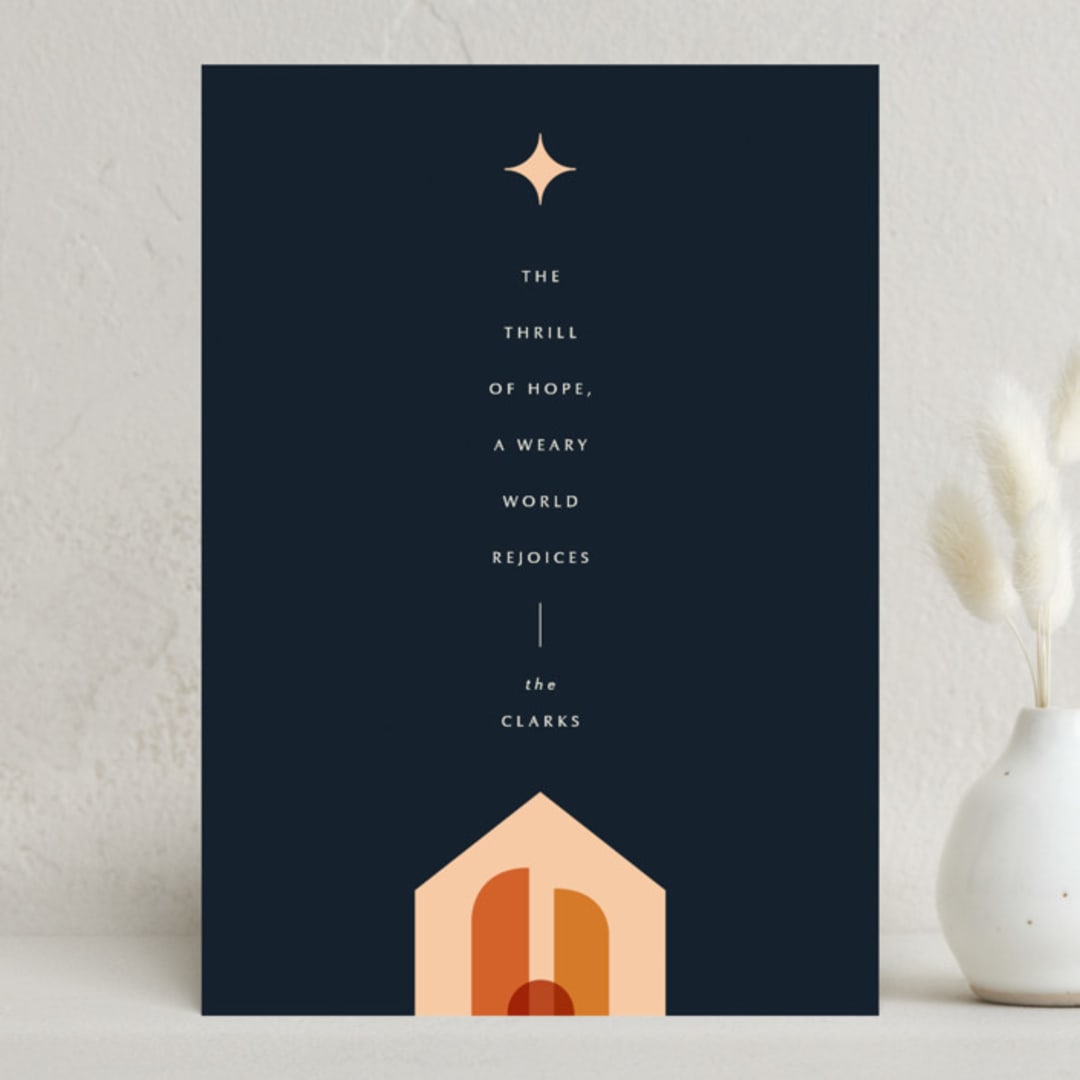 "Boho Blessings" - Holiday Cards in Midnight by Ekko Studio - Front