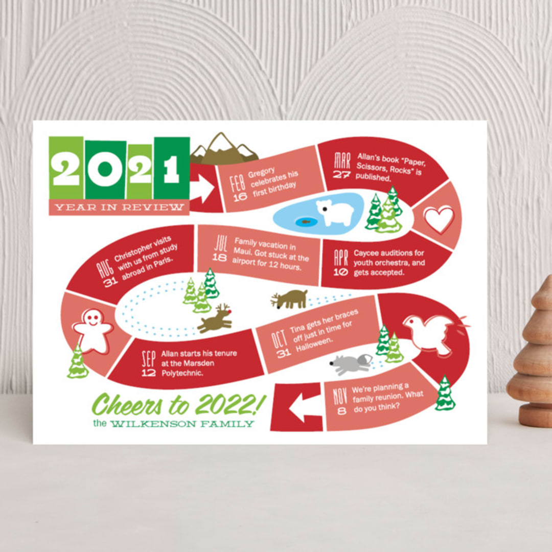 "Year: The Board Game" - Holiday Cards in Fruit Punch by Betta - Front