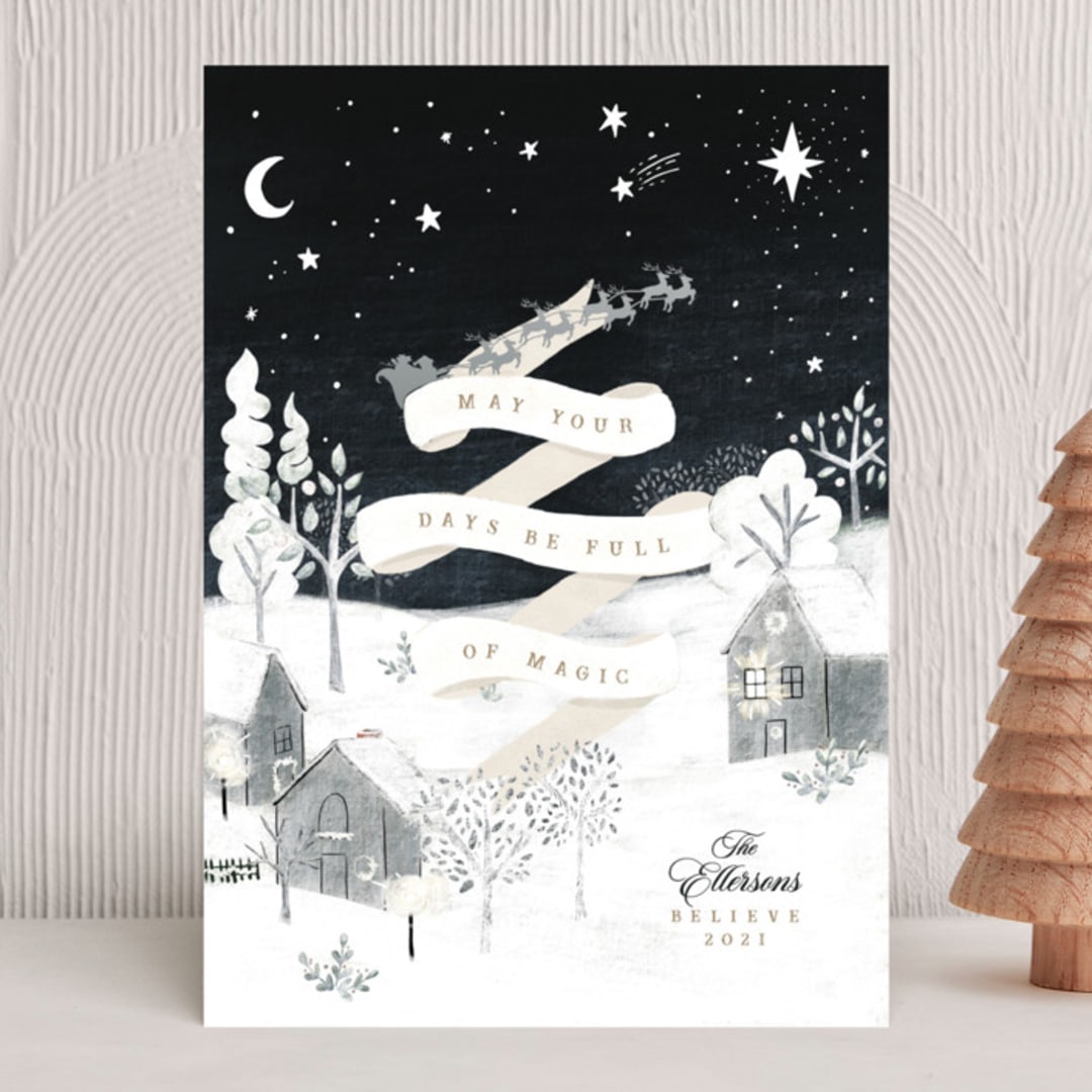 "Snowy Night" - Holiday Cards in Snow by Corie Page - Front