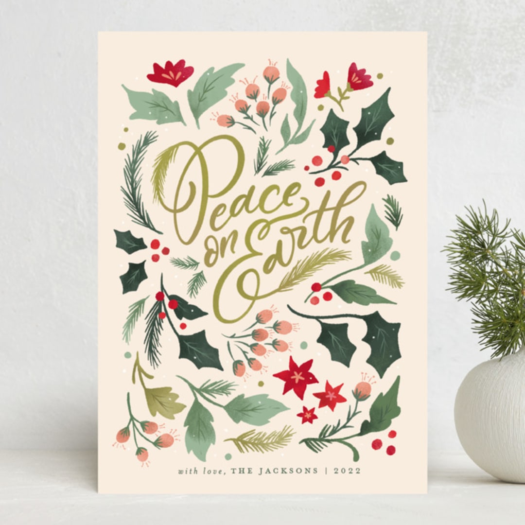 "Peaceful Pine" - Holiday Cards in Tradition by Makewells - Front