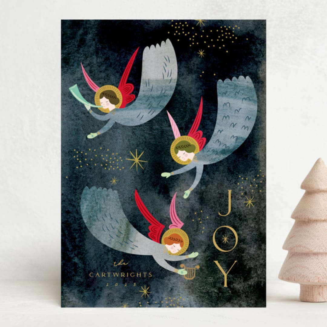 "Glad Tidings" - Holiday Cards in Ink by Eve Schultz - Front