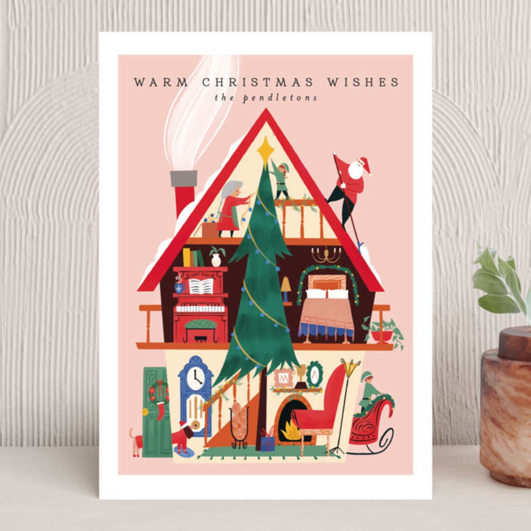 "Keeping up with Santa" - Holiday Cards in Santa Suit by Grae - Front
