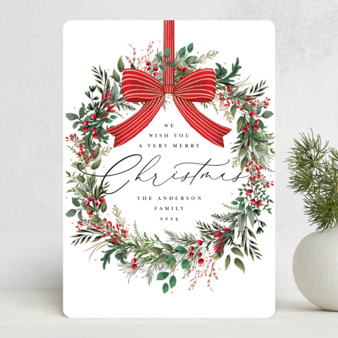 "Festive Holiday" - Holiday Cards in Snow by Susan Moyal - Front
