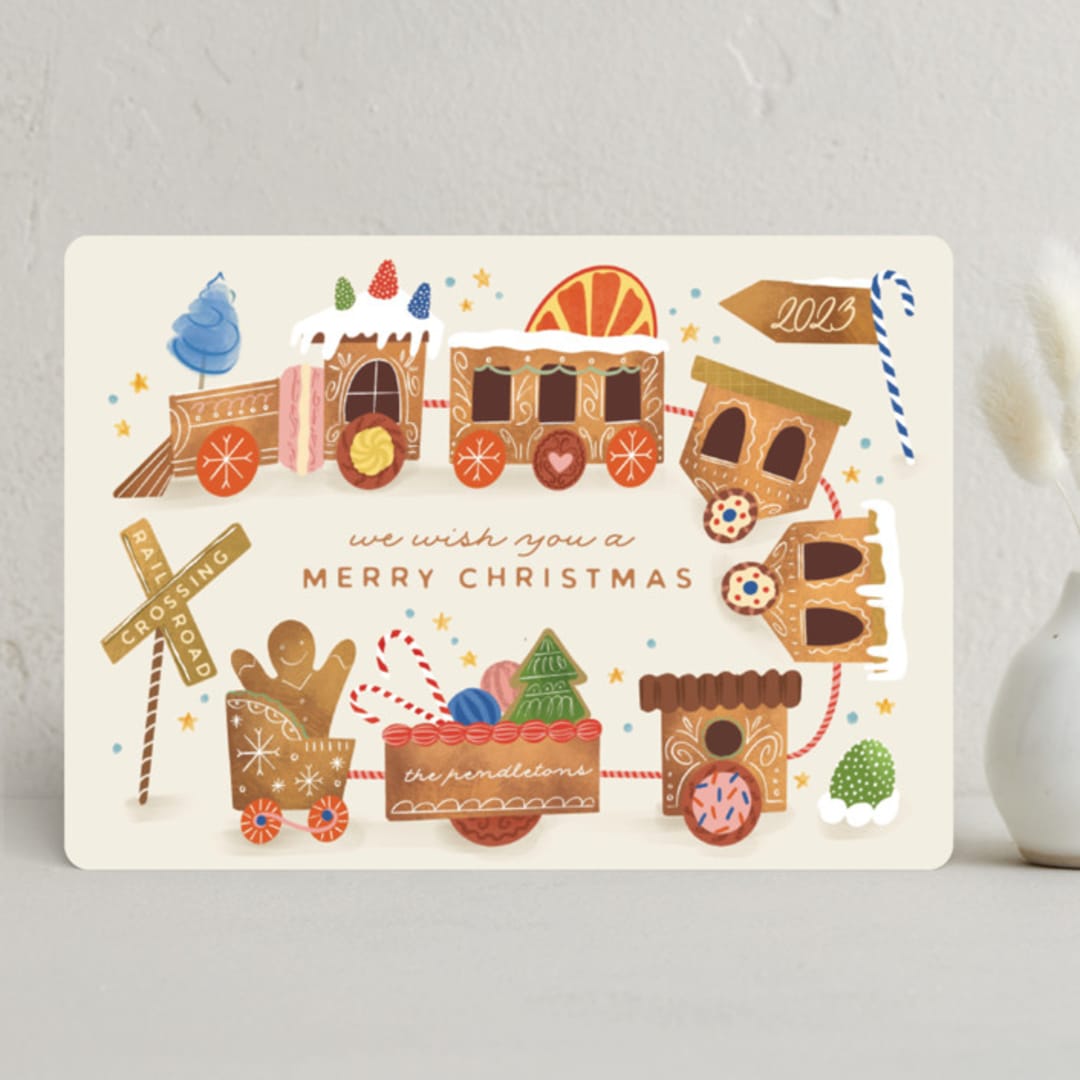 "gingerbread express" - Holiday Cards in Almond by Grae - Front