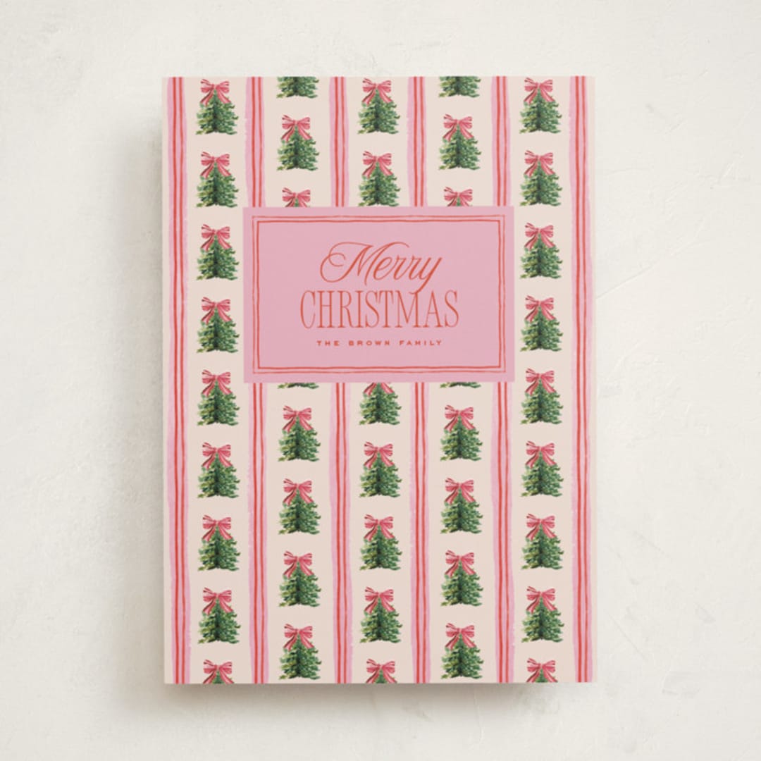 "Preppy Memories" - Holiday Cards in Strawberry by Claudia Orengo - Front