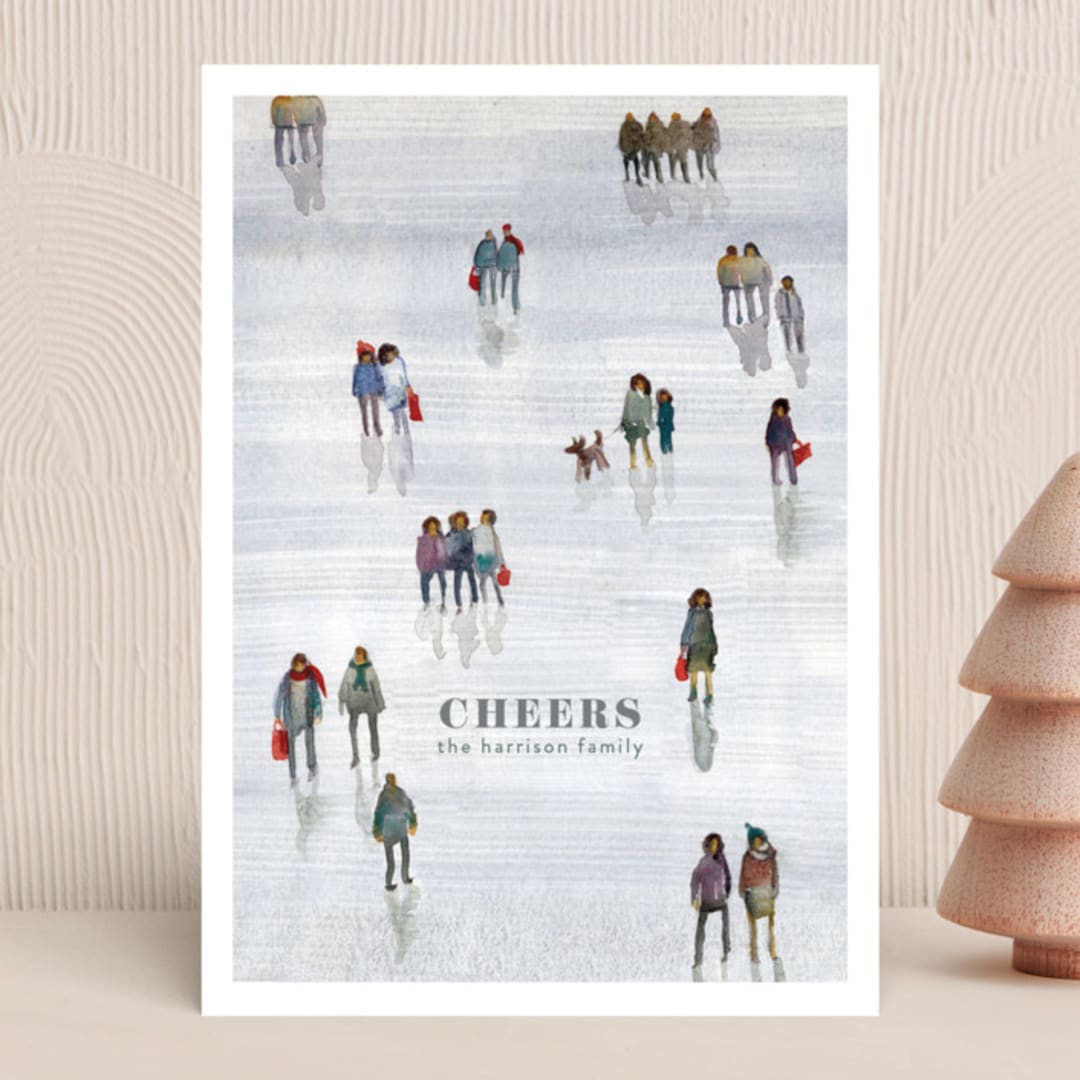 "Night Before Christmas" - Holiday Cards in Mist by Lulaloo - Front