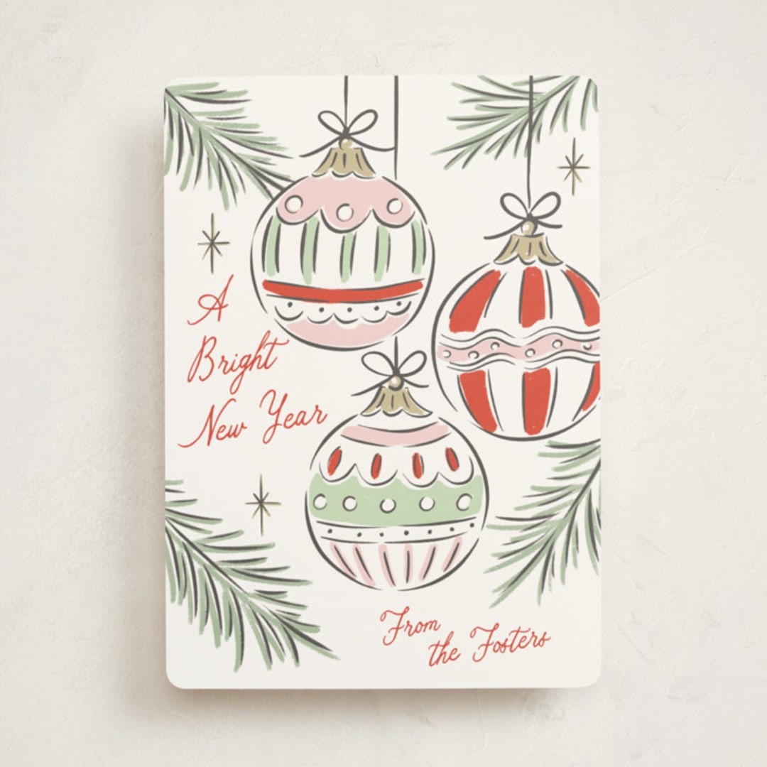 "Bright Ornaments" - Holiday Cards in Festive by Erin German - Front