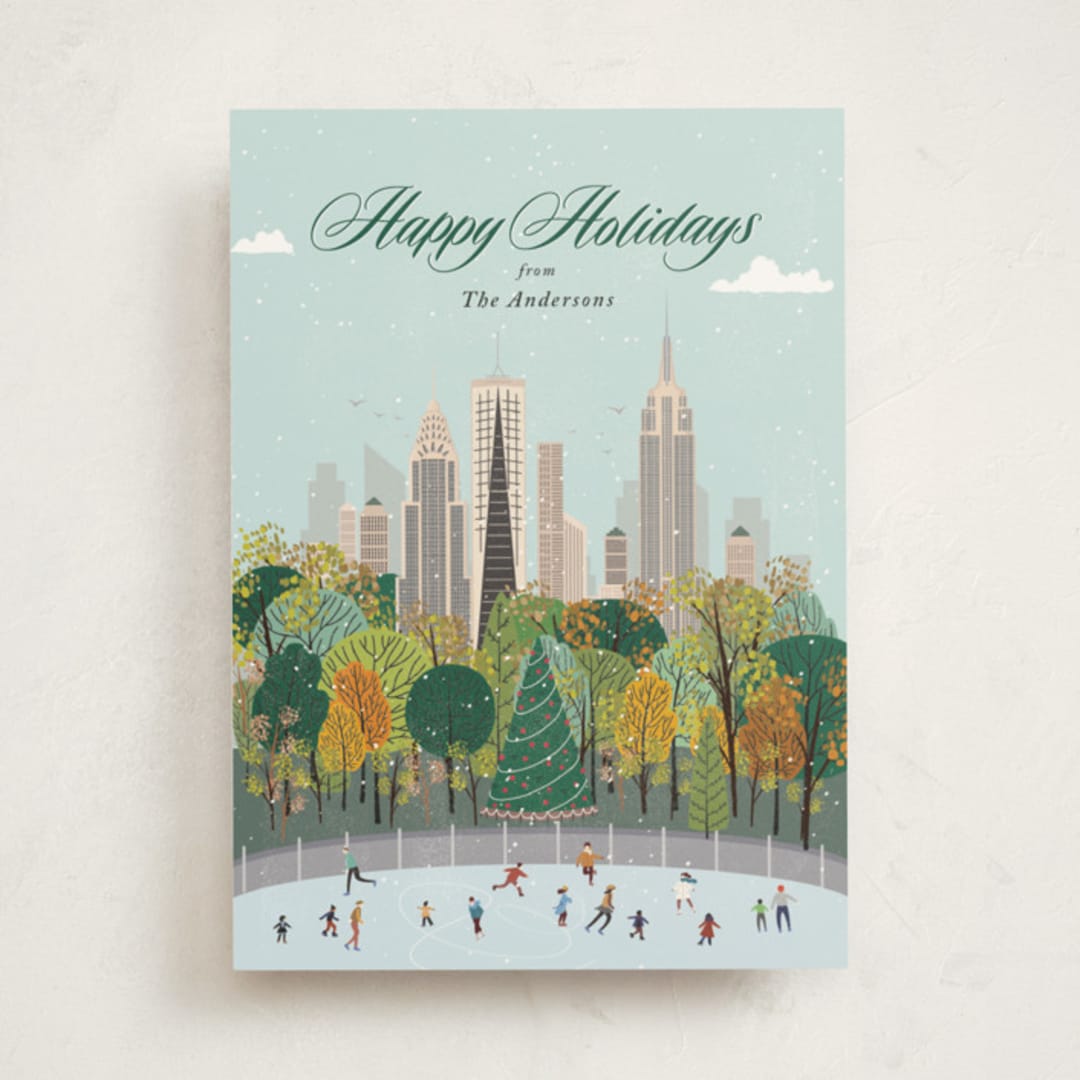 "New York for the Holidays" - Holiday Cards in Mint by Sherley Ferreira - Front