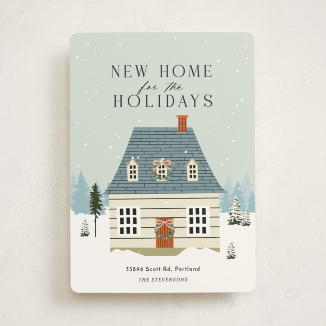 "New Home for the Holidays!" - Holiday Cards in Mint by Sherley Ferreira - Front