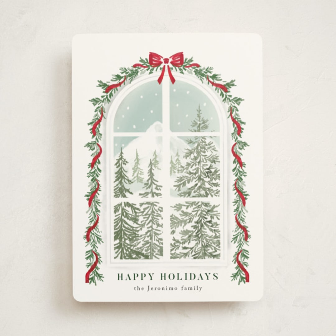 "The Glimpse" - Holiday Cards in Pine by Petra Kern - Front