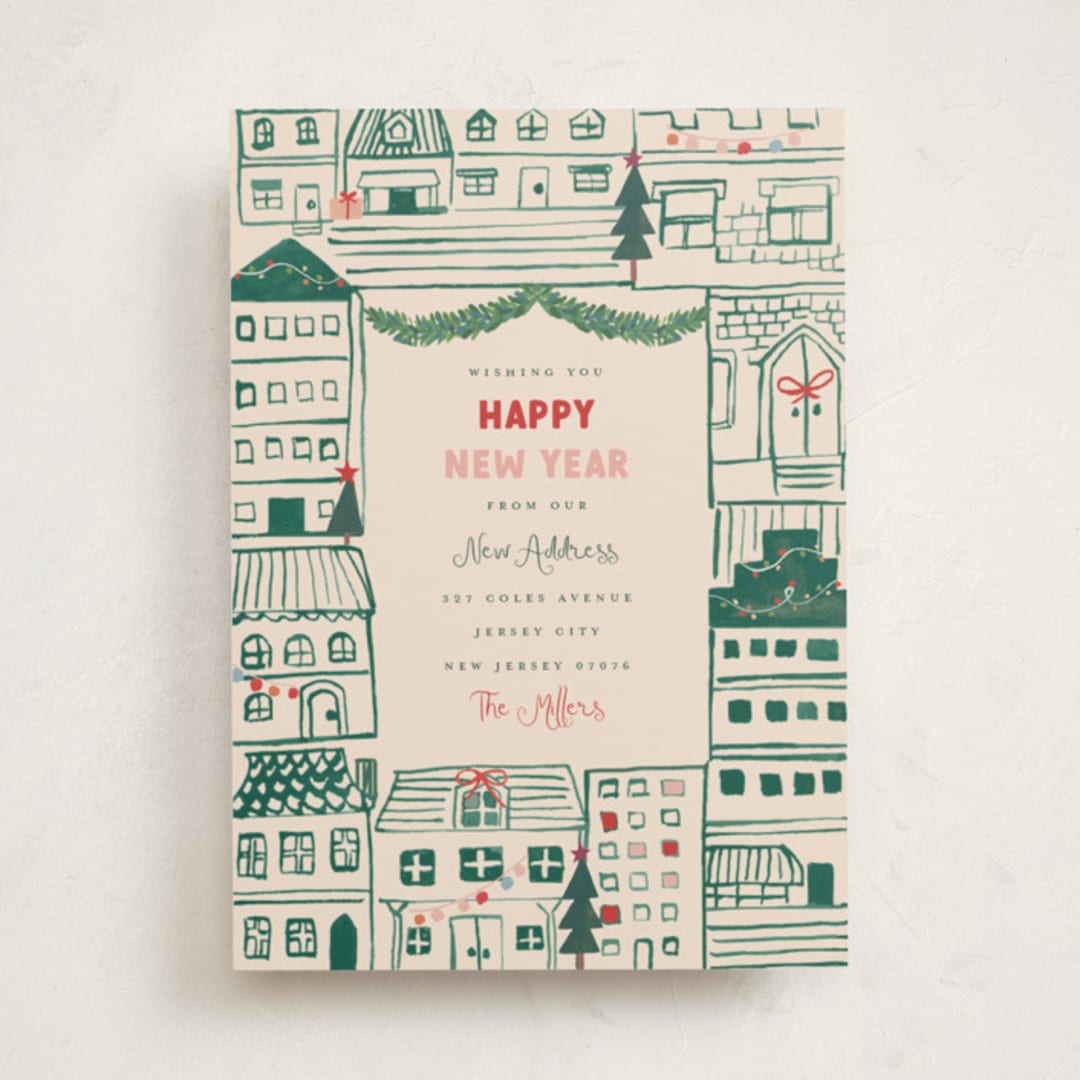 "Festive Home" - Holiday Cards in Elf Shoes by Teju Reval - Front