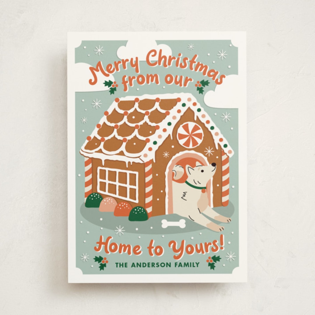 "GINGERBREAD DOG HOUSE" - Holiday Cards in Cider by THE SOCIAL TYPE WHOLESALE - Front