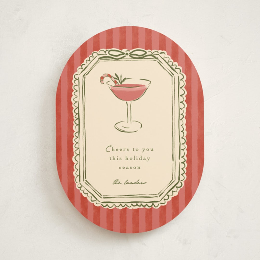 "Cheers To You" - Holiday Cards in Candy Cane by Susan Zinader - Front