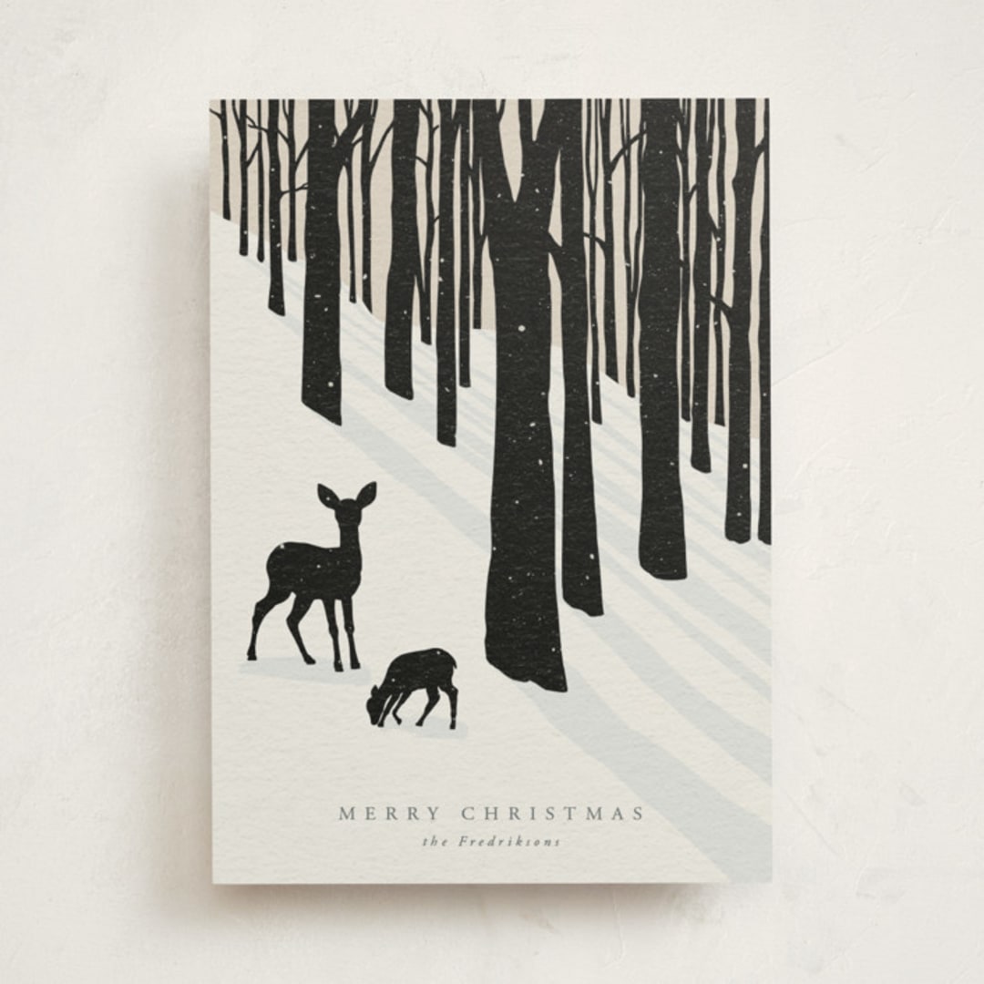 "All Is Calm" - Holiday Cards in Coal by itsjensworld - Front