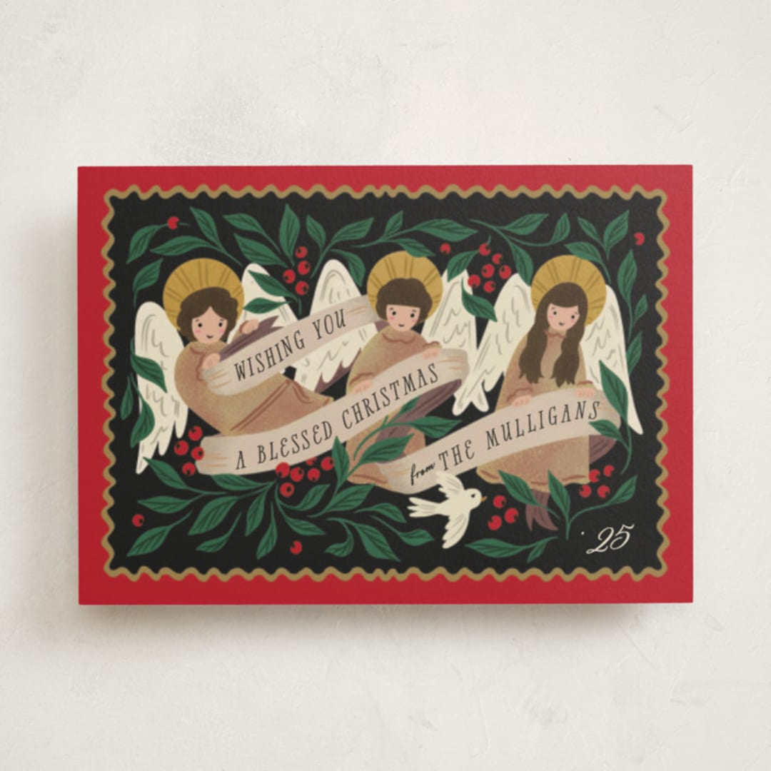 "angels sing" - Holiday Cards in Ruby by Grae - Front