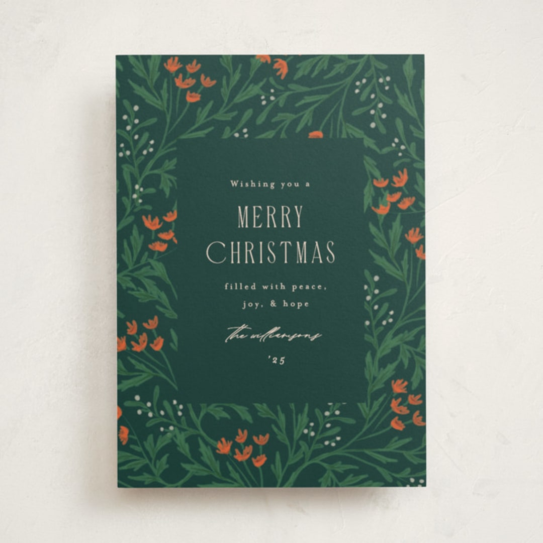 "Festive Blooms" - Holiday Cards in Pine by Amy Kross - Front
