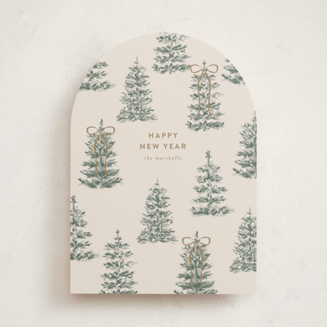 "Festive Forest" - Holiday Cards in Champagne by Angela Garrick - Front