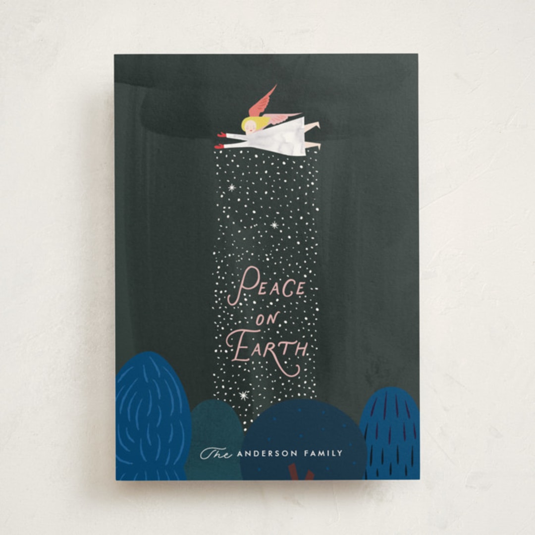 "Snow Angel" - Holiday Cards in Forest by Eve Schultz - Front
