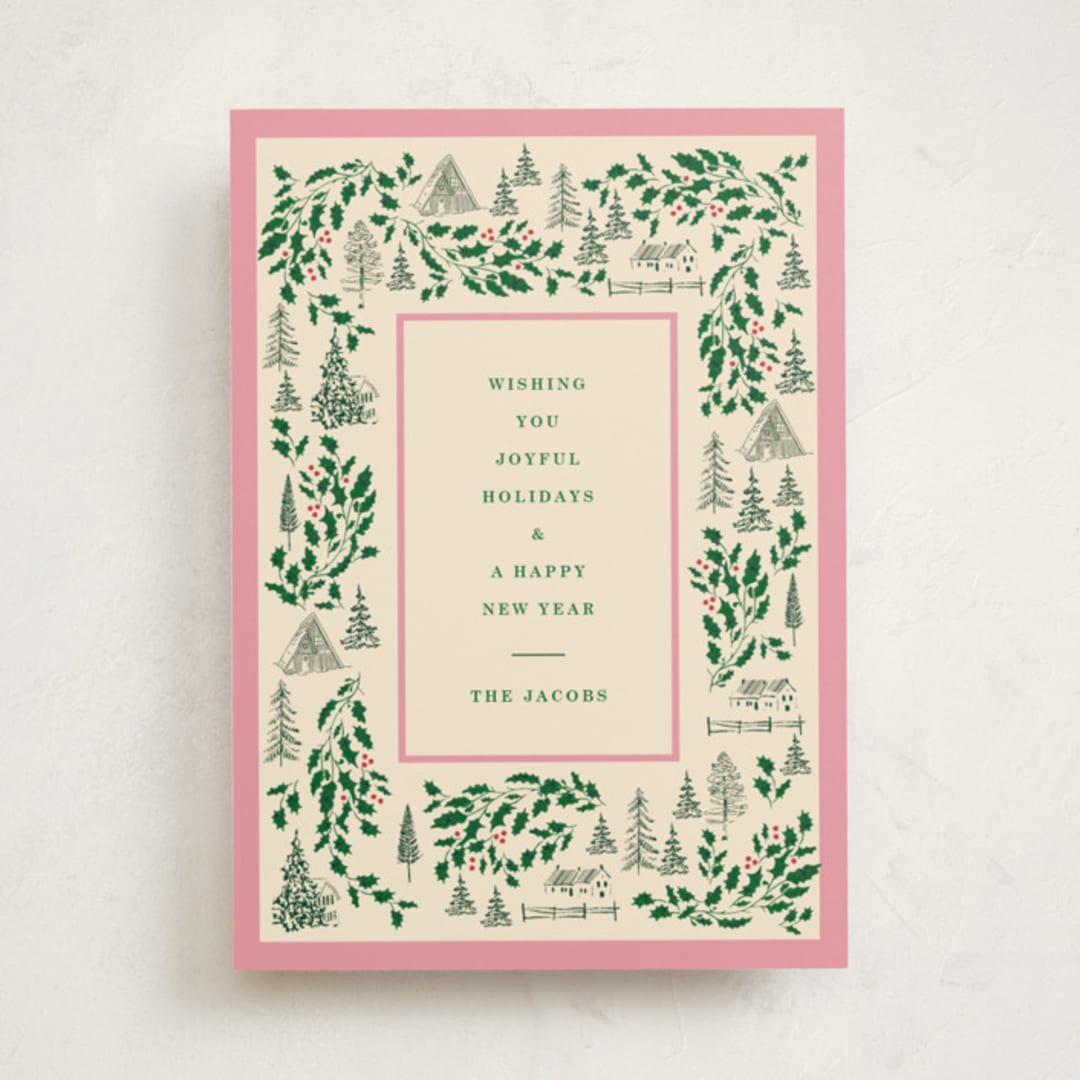 "Village Frame" - Holiday Cards in Candy by Baumbirdy - Front