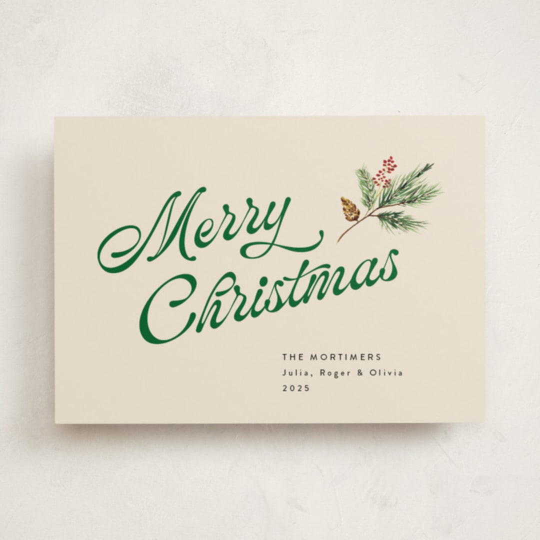 "Vanilla Pine" - Holiday Cards in Vanilla by Erika Firm - Front