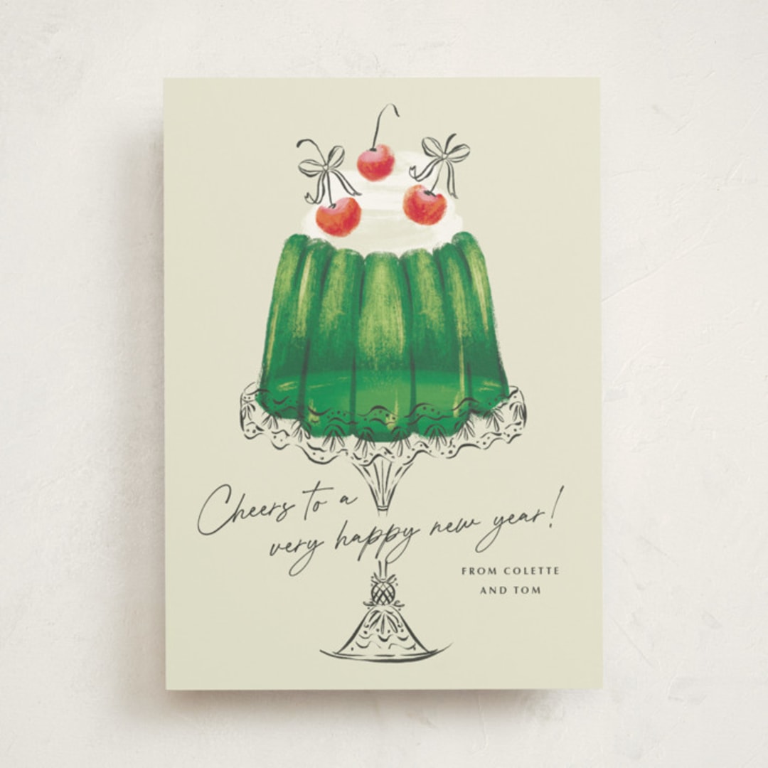 "Christmas Jelly" - Holiday Cards in Lime by Jackie Crawford - Front