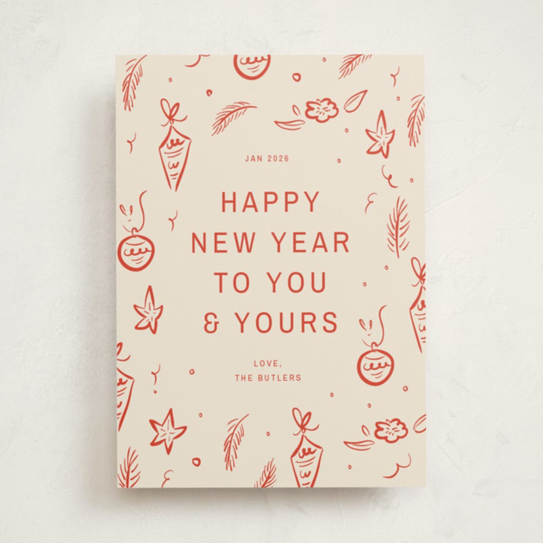 "Happy Little Holidays" - Holiday Cards in Tomato by Ani Somi - Front