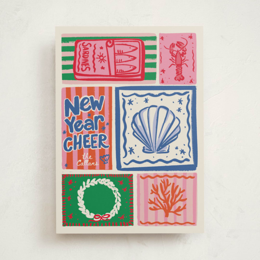 "Seas" - Holiday Cards in Cerulean by Jenna Holcomb - Front