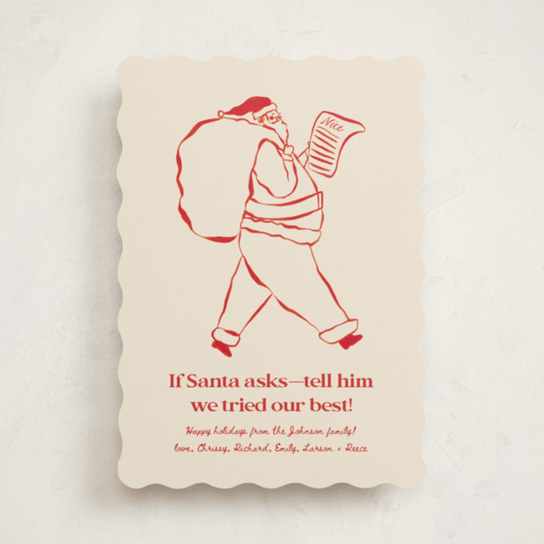 "If Santa Asks" - Holiday Cards in Reindeer Nose by Sierra Lee - Front