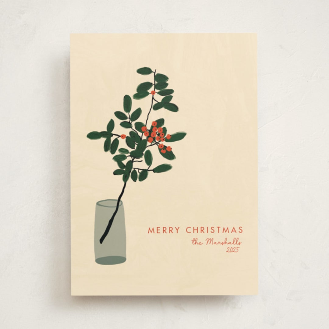 "Berries" - Holiday Cards in Champagne by Joanna Rosado - Front