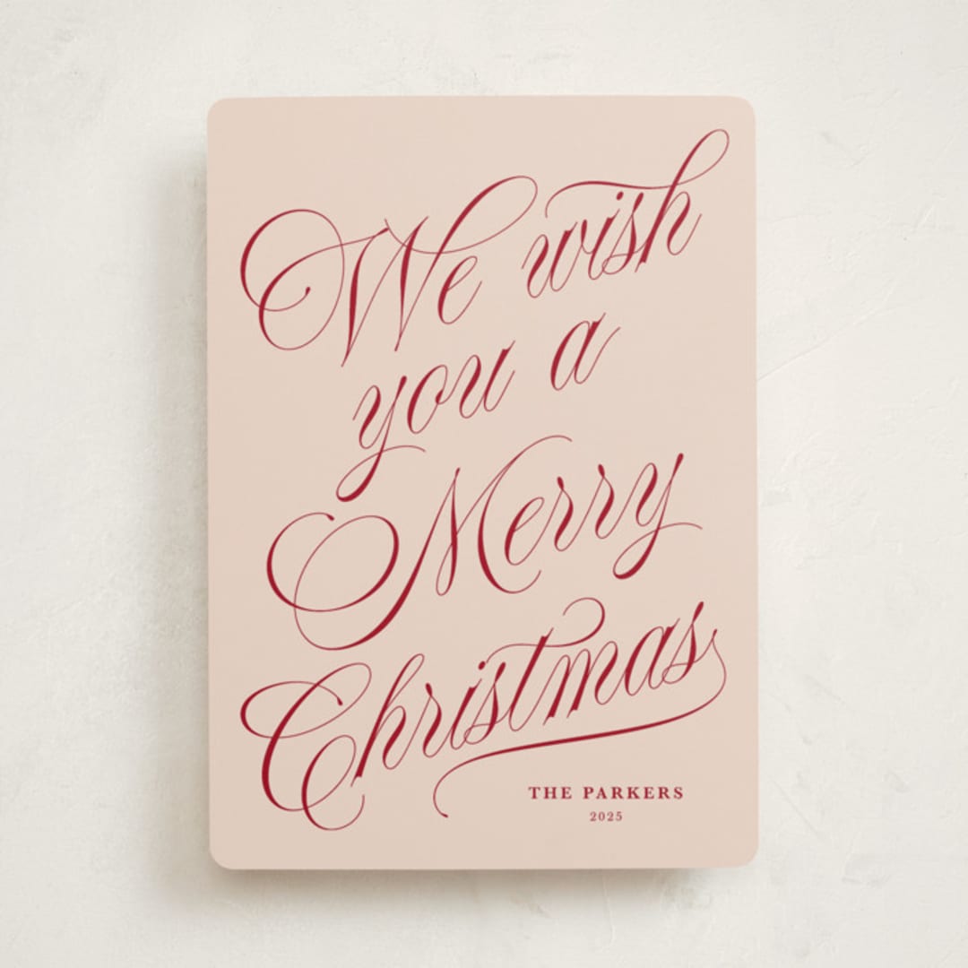 "With Flourish" - Holiday Cards in Rosy Cheeks by Kate Ahn - Front