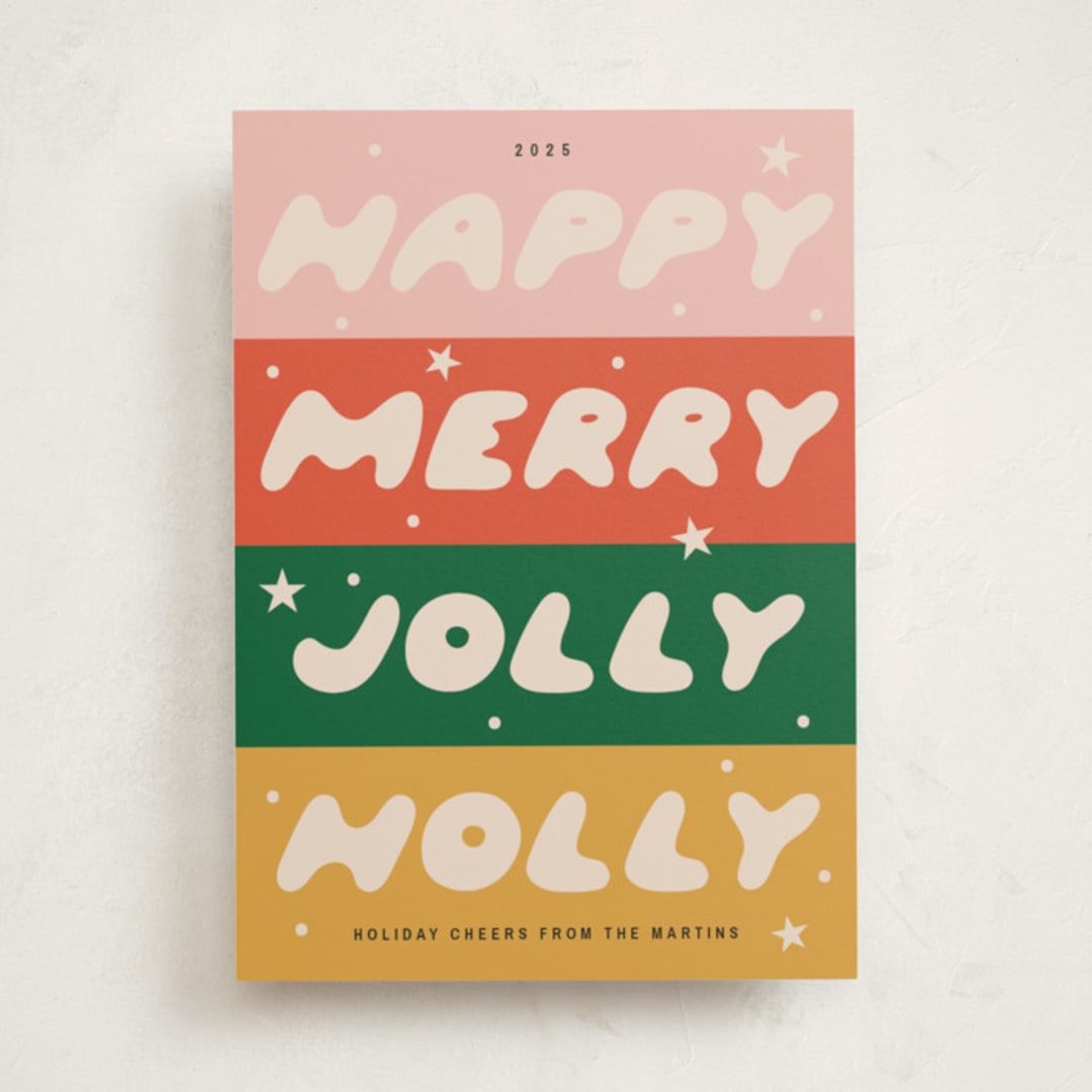 "Cheerful Greetings" - Holiday Cards in Retro by Ani Somi - Front