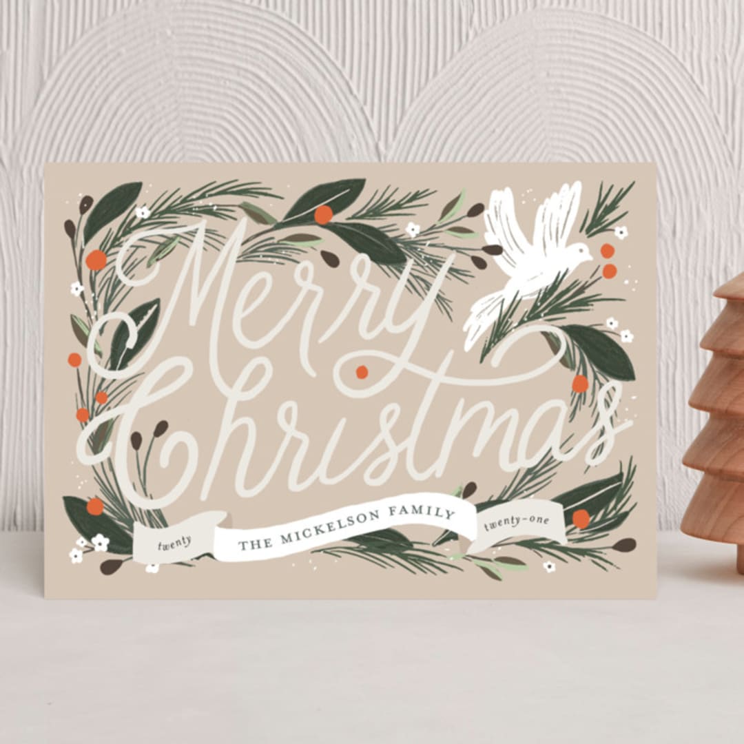 "Big Woods" - Holiday Cards in Persimmon by Meagan Christensen - Front