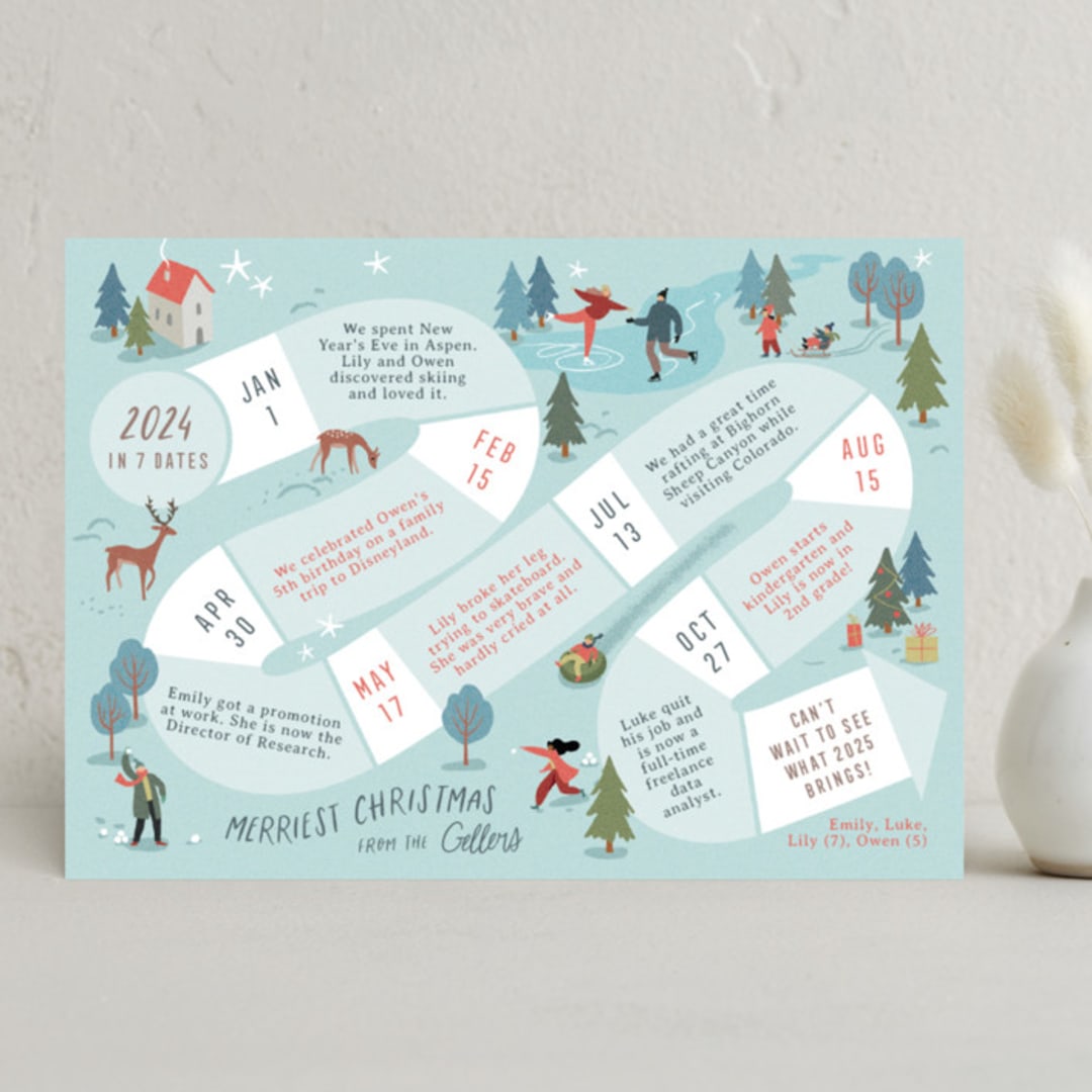 "Family Adventures" - Holiday Cards in Frozen Lake by Leia Matt - Front