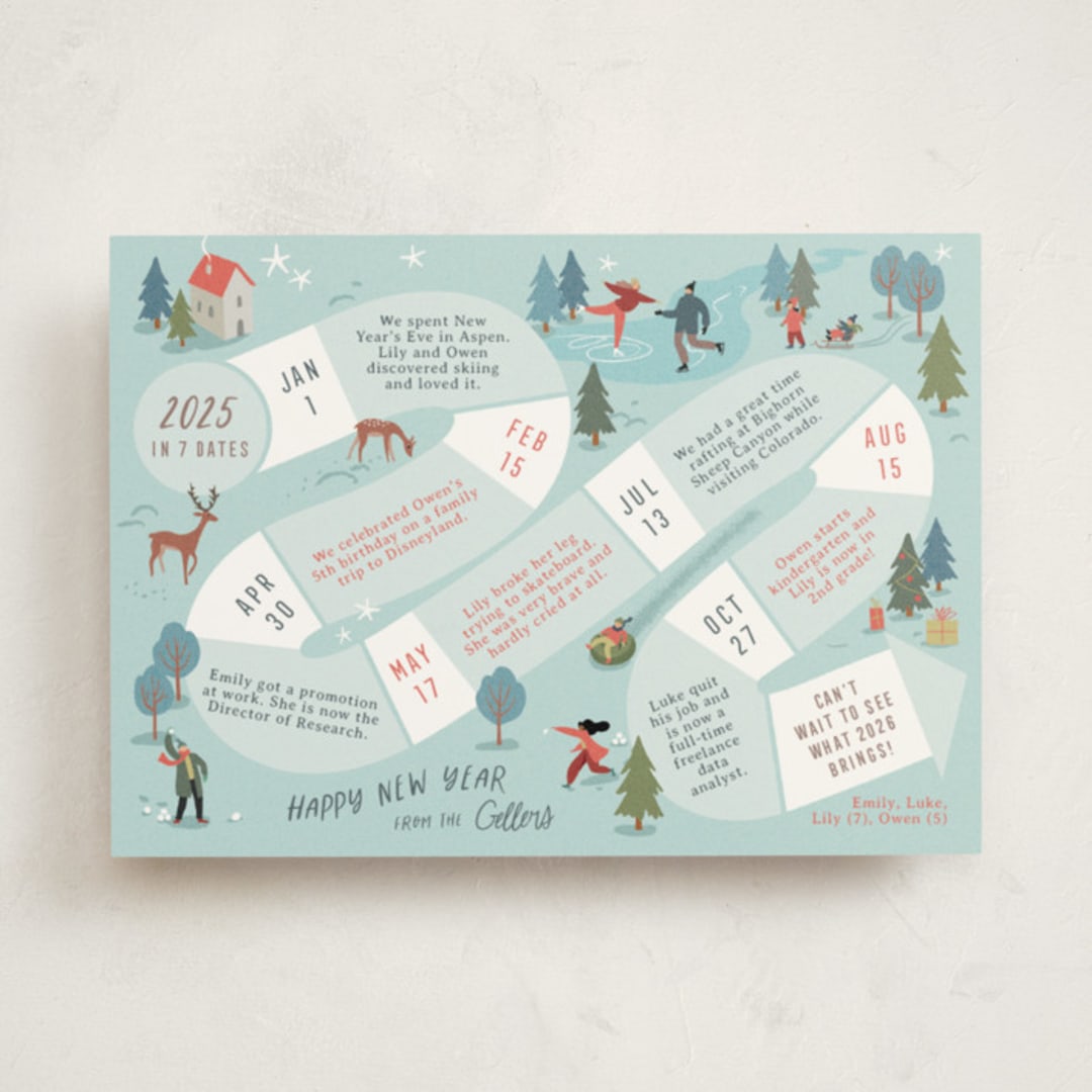"Family Adventures" - Holiday Cards in Frozen Lake by Leia Matt - Front