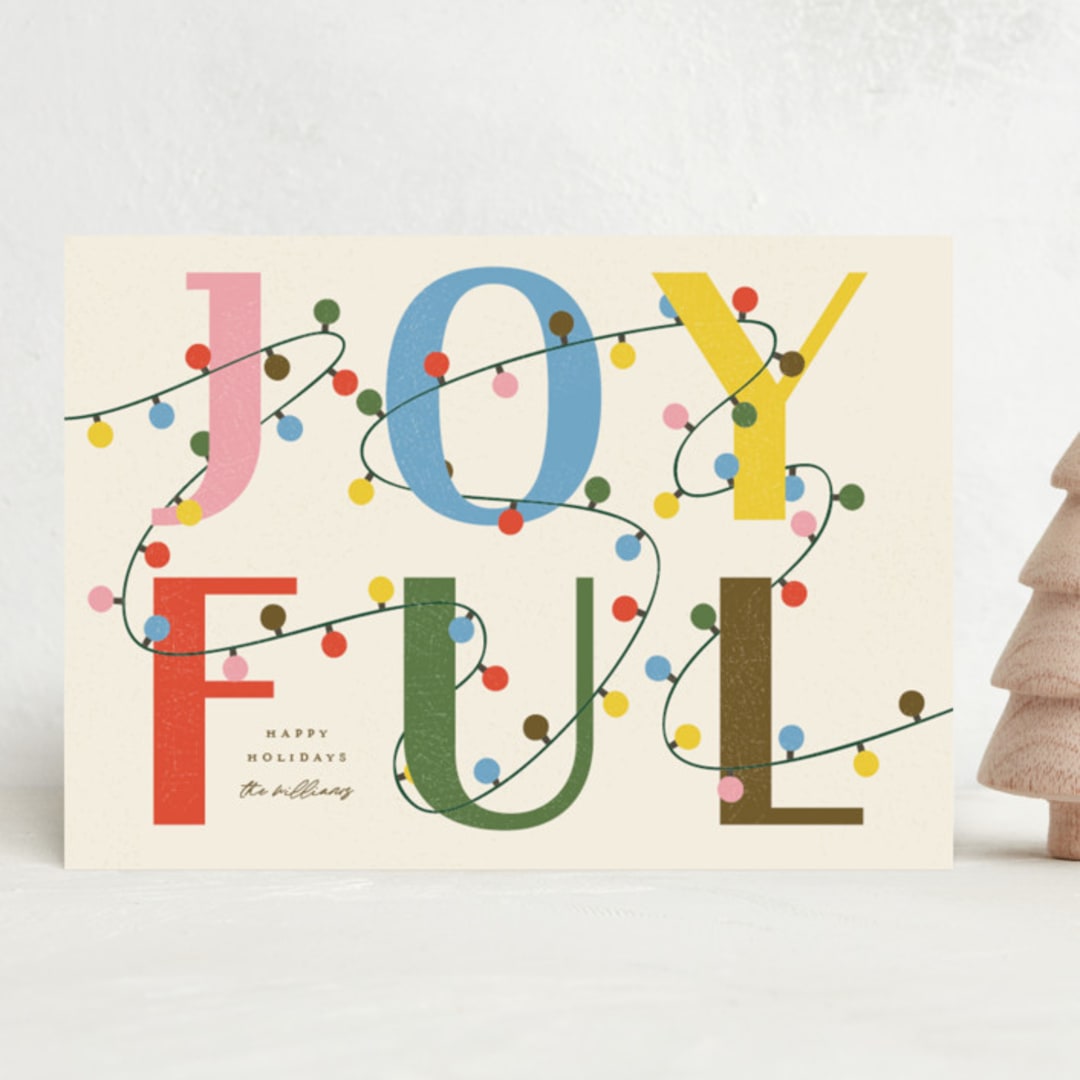 "Joyful Lights" - Holiday Cards in Eggnog by Vera Lim - Front