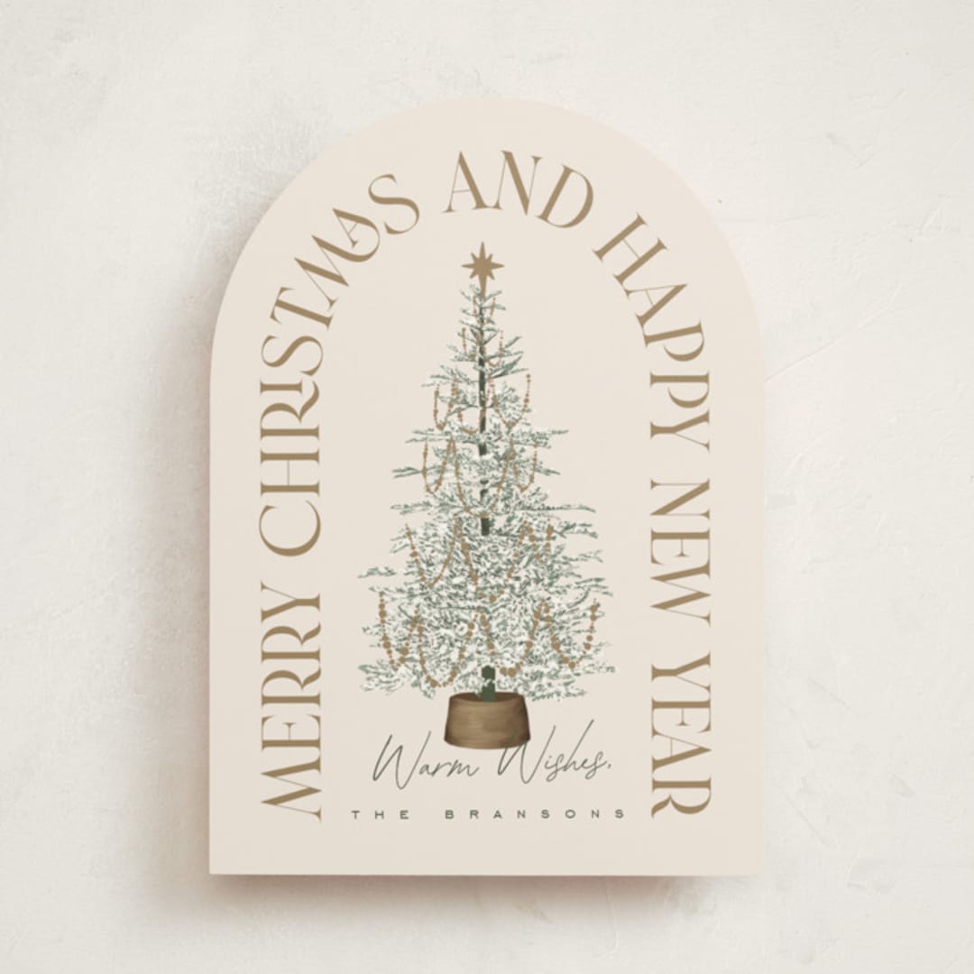 "Festive Tree" - Holiday Cards in Eggnog by Leah Bisch - Front