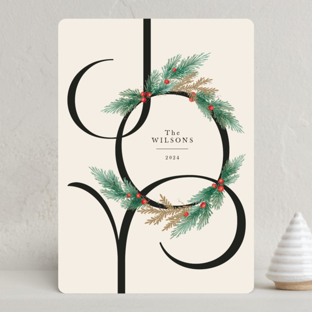 "Wreath of Joy" - Holiday Cards in Vanilla by Megan Cash - Front