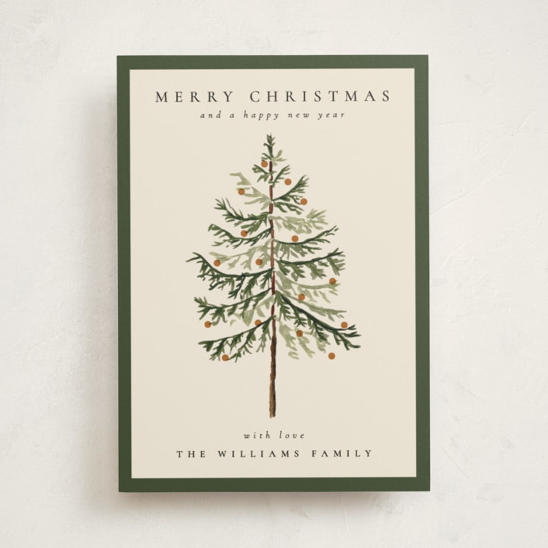 "Vintage Spruce" - Holiday Cards in Pine by Amy Kross - Front