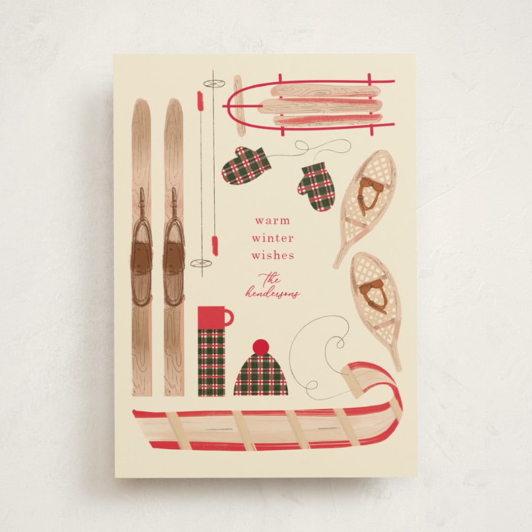 "Wintery Mix" - Holiday Cards in Eggnog by Baumbirdy - Front